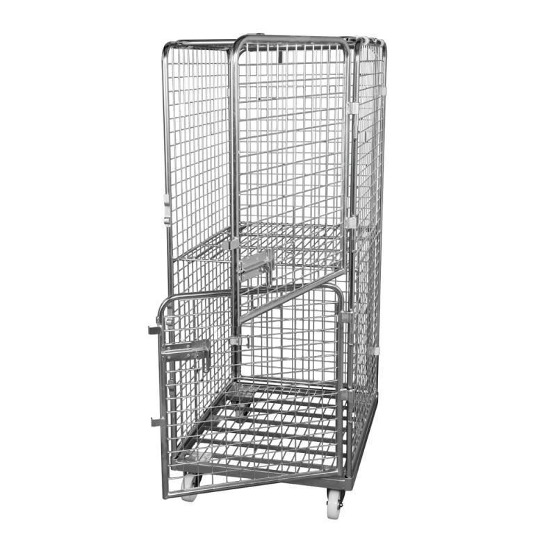 Mesh container trolley for production