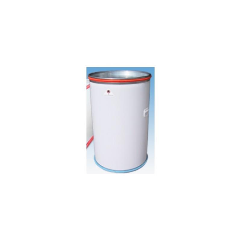 Cylindrical plastic container for the textile industry