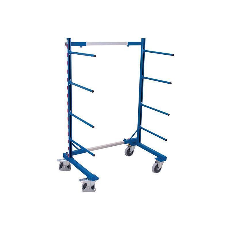 Single-sided plate cart with support bars