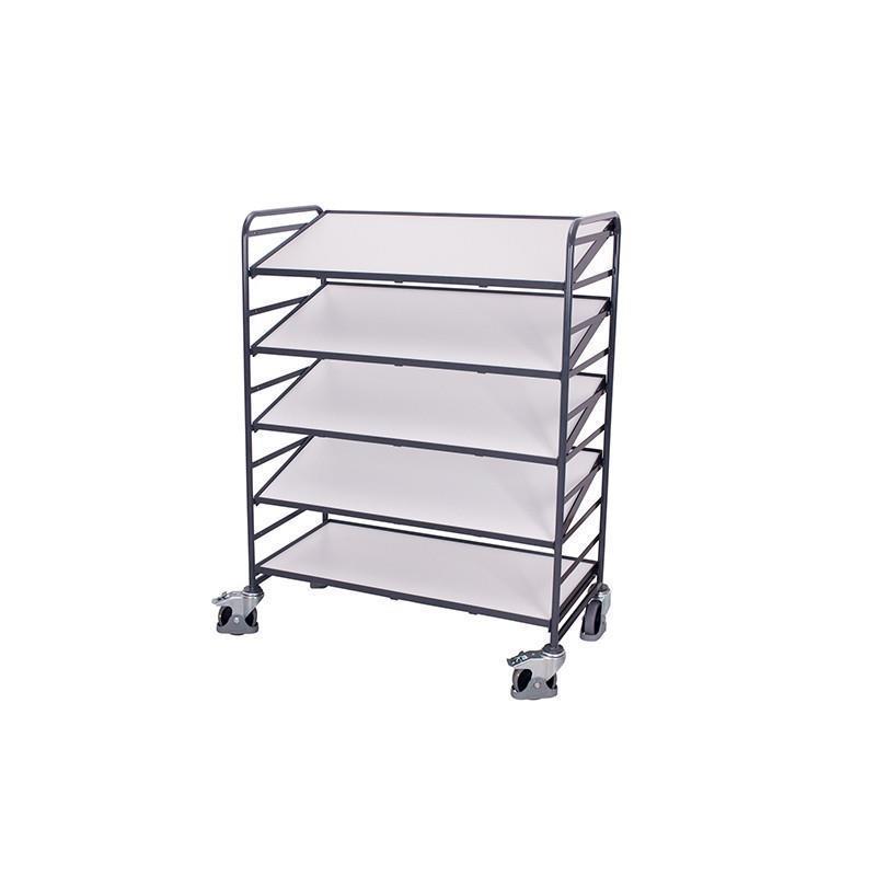 ESD level trolley for Euro boxes with 5 shelves