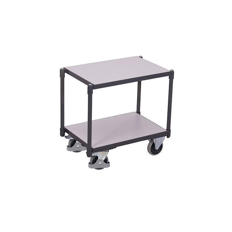 ESD trolley for Euro boxes with 2 shelves, without edge