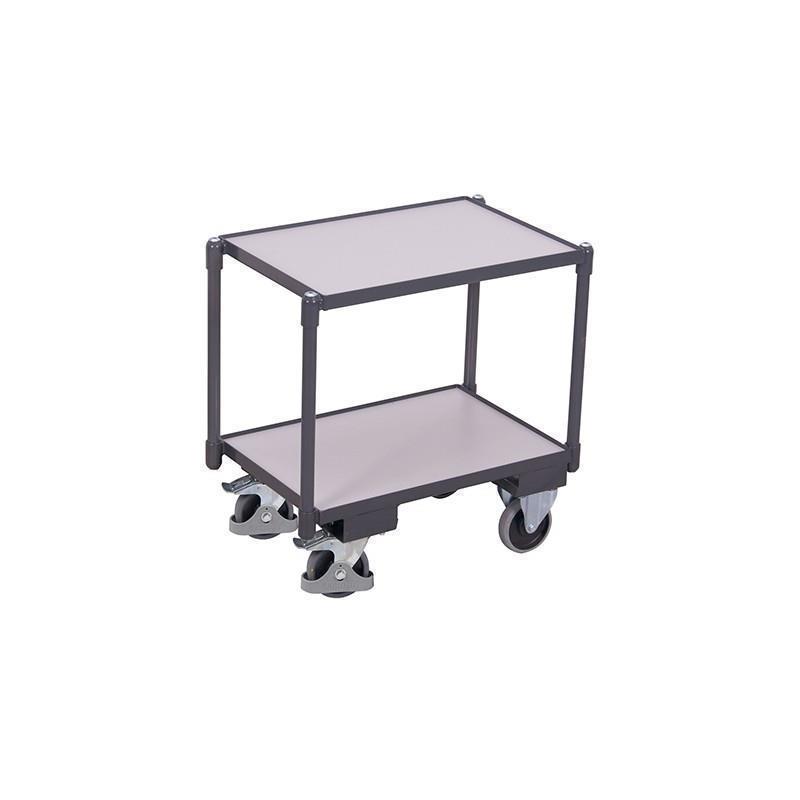 ESD trolley for Euro boxes with 2 shelves, 10 mm edge