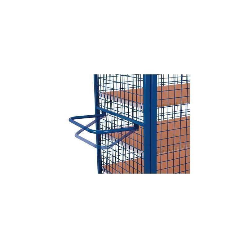 Lockable mesh trolley with roof, doors and 5 shelves, welded