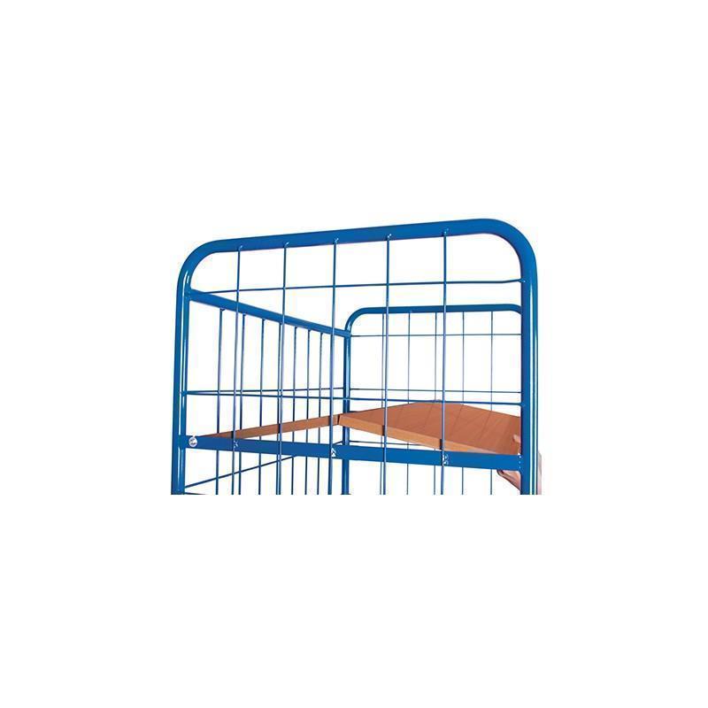 Mesh cart with 4 shelves, version with 3 folding shelves