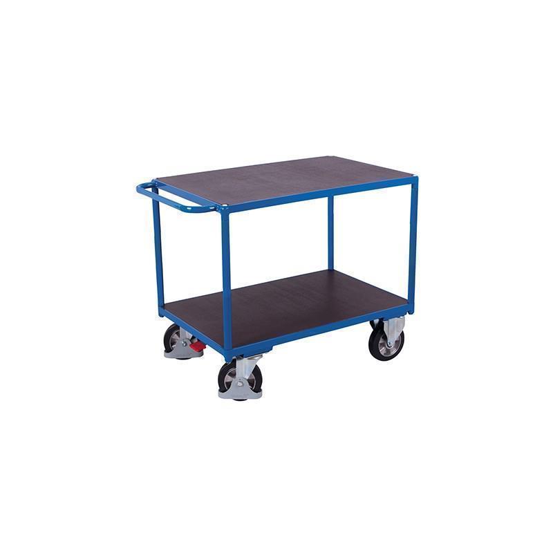 Heavy duty trolley with 2 shelves and anti-slip protection