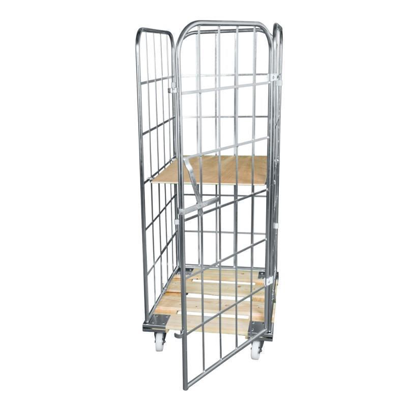 Mesh container trolley for parcels