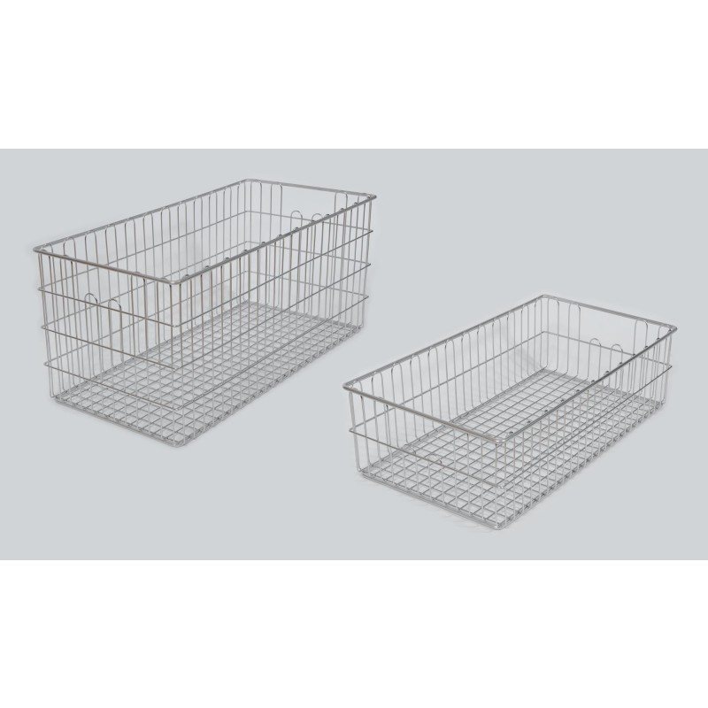 Stainless steel basket for transport of sterile and contaminated instruments