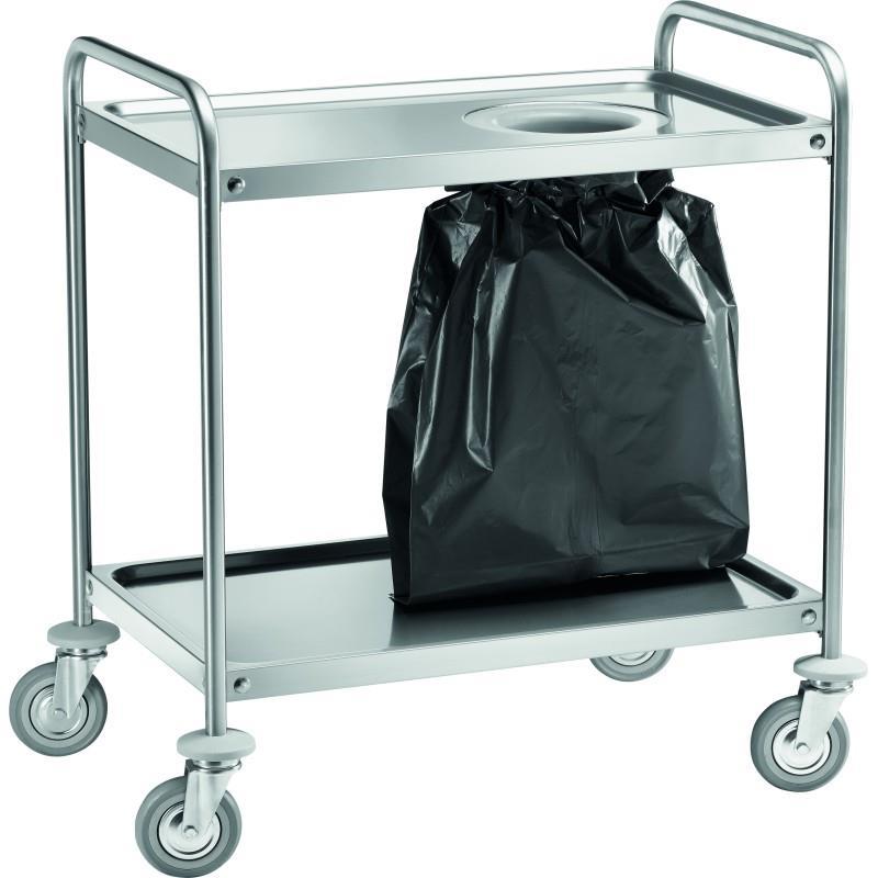 Inox voziček za odvoz smeti - za vrečo
