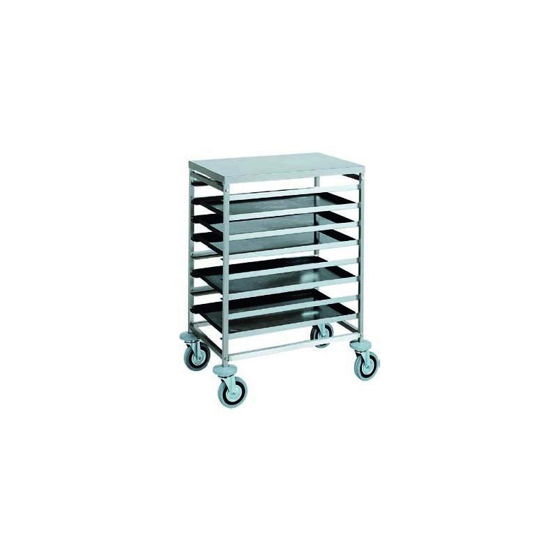 Stainless steel trolley for pastry trays