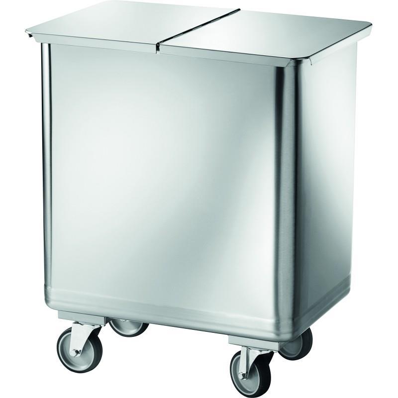 Stainless steel container trolley with lid