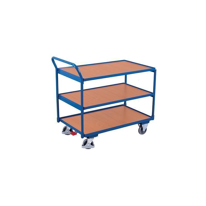 Table trolley with 3 shelves and vertical handle