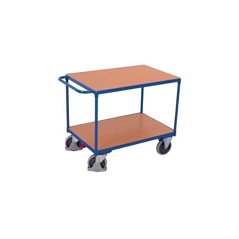 Table trolley for heavy loads with 2 shelves