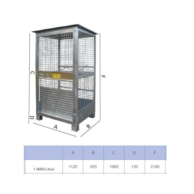 Storage cabinet for cylinders - 9/12 cylinders