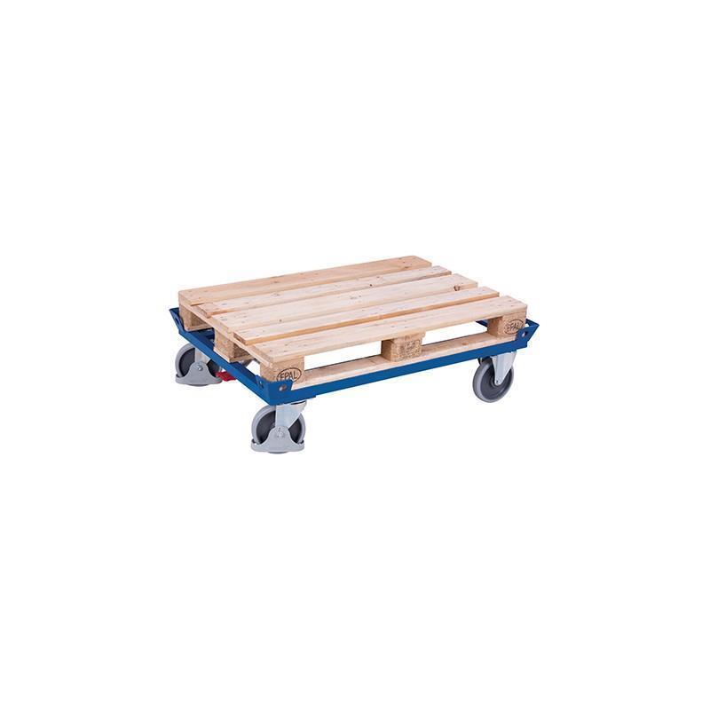 Pallet base with TPR rubber wheels, brake pedal