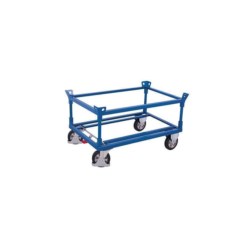 Pallet base with wheels and superstructure, black rubber
