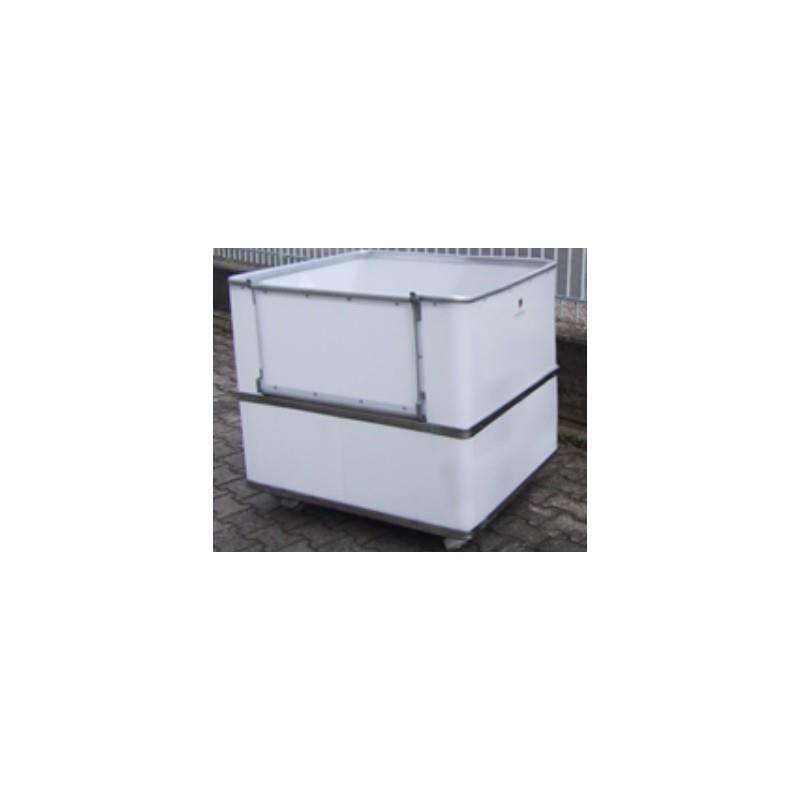 Plastic box trolley with folding side for storage