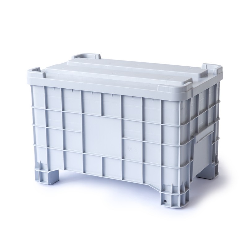 Lid for large plastic container crate