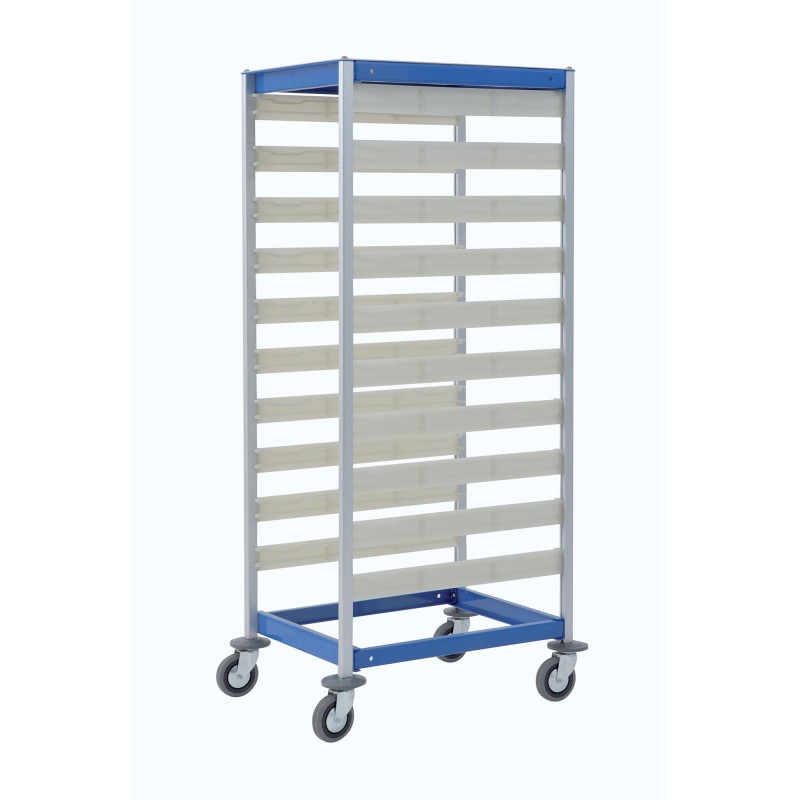 Drawer trolley for transporting ISO-norm crates