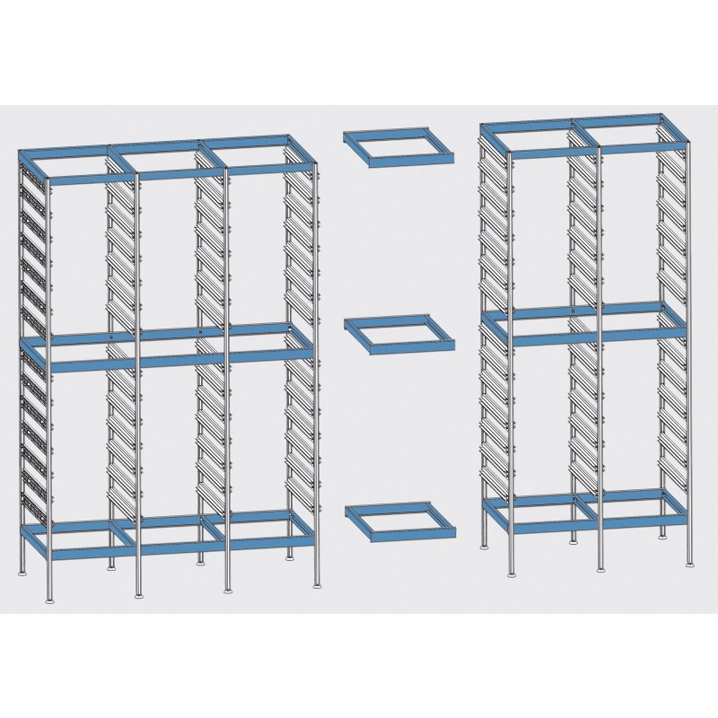 Drawer trolley for transporting ISO-norm crates