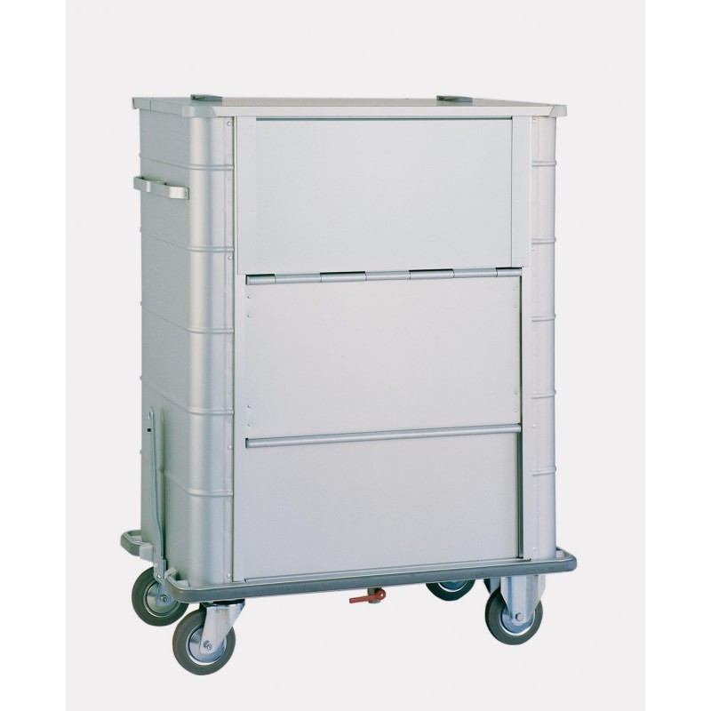 Mobile aluminum waste and dirty laundry cart