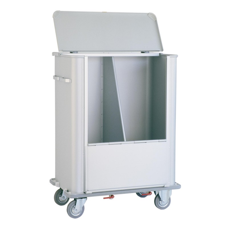 Mobile aluminum waste and dirty laundry cart