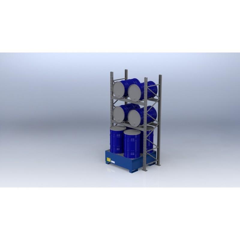 Shelf rack for barrels (200 l) - 8X barrel