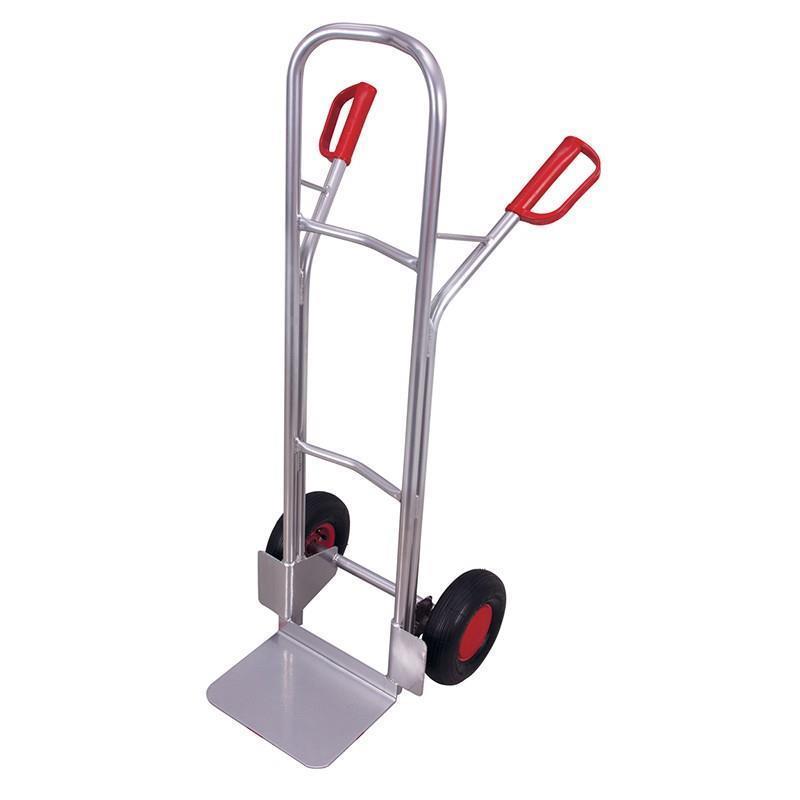 Aluminum hand cart with loading shovel, up to 200 kg