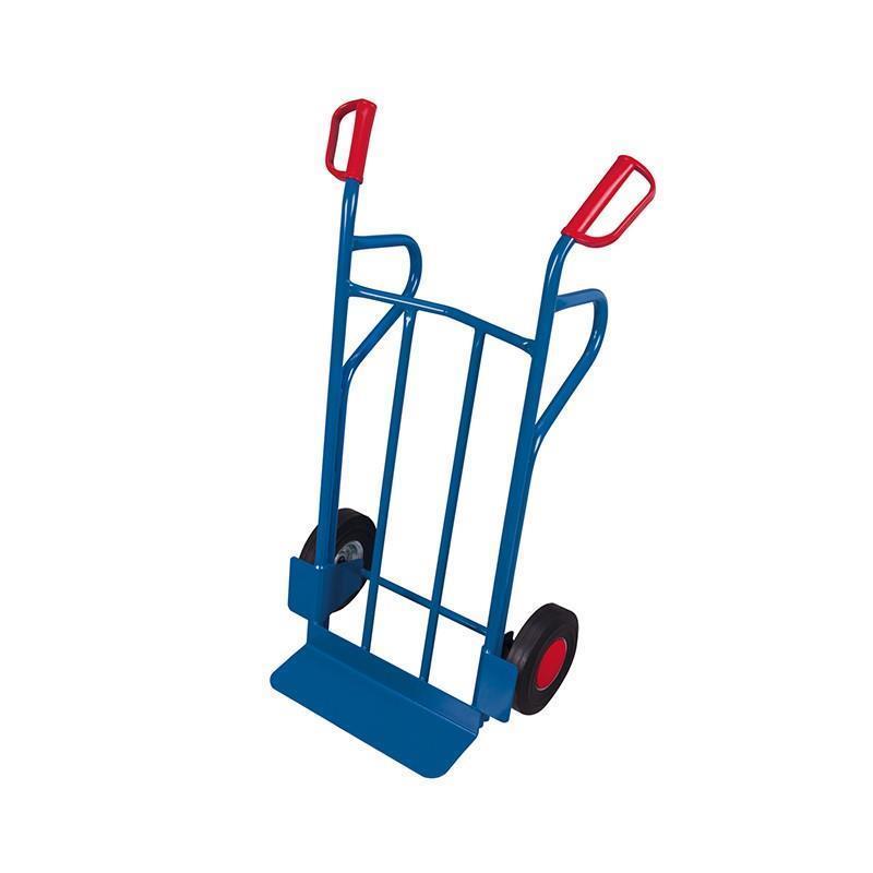 Hand trolley with larger loading shovel