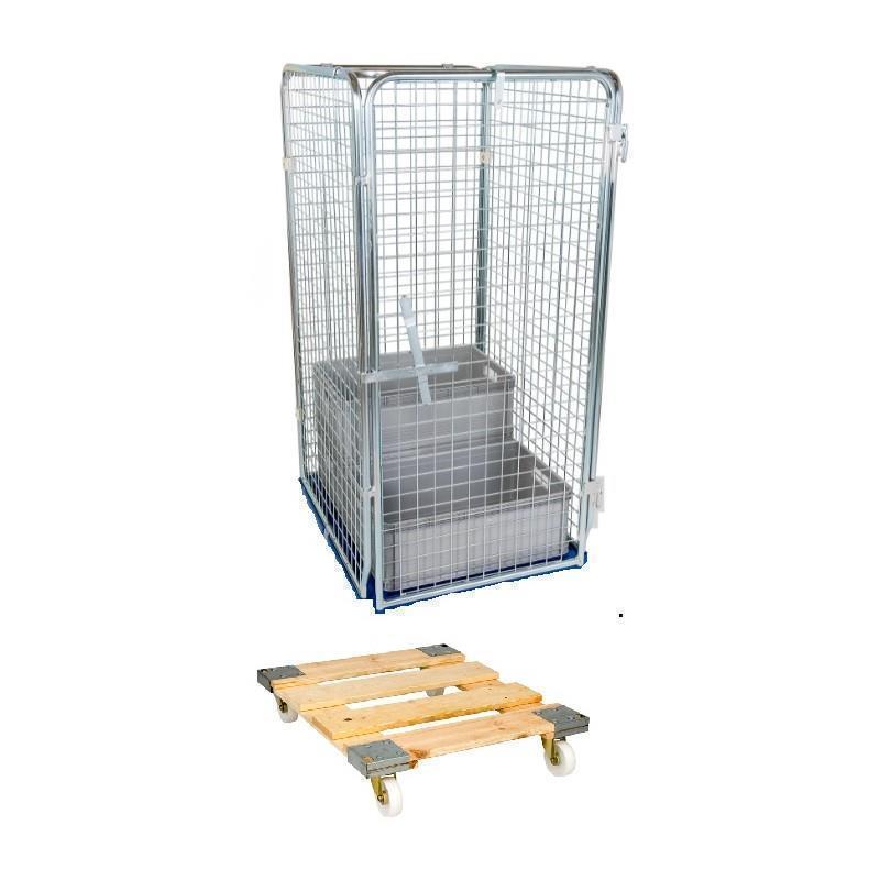 Wire Mesh Feeding Bin with Wheels