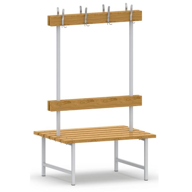 Double bench with backrest and coat rack PMOVE BEN