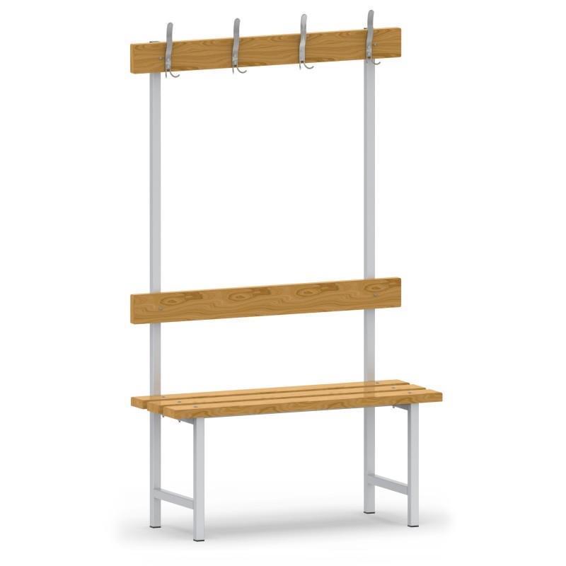 Single seat bench with backrest and coat rack PMOVE BEN