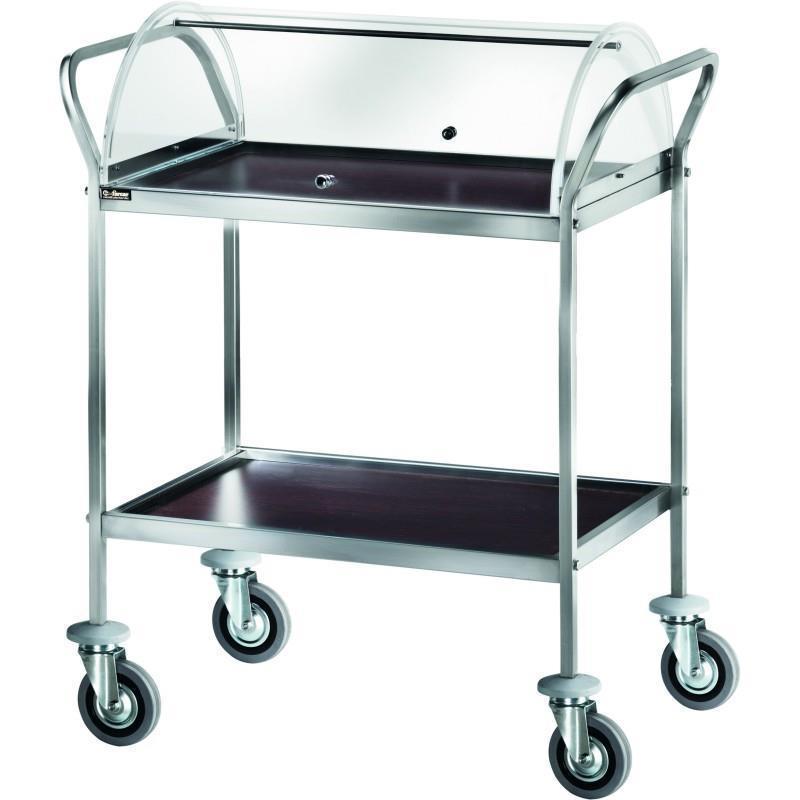 Serving trolley on wheels for confectioneries