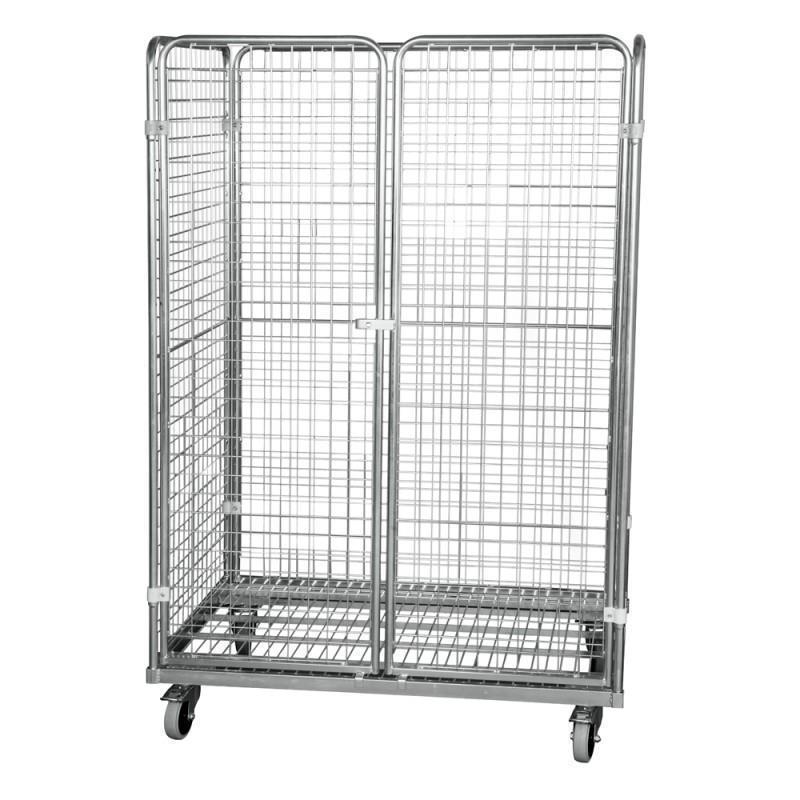 Wire Mesh Bin on Wheels with Wire Mesh Sides