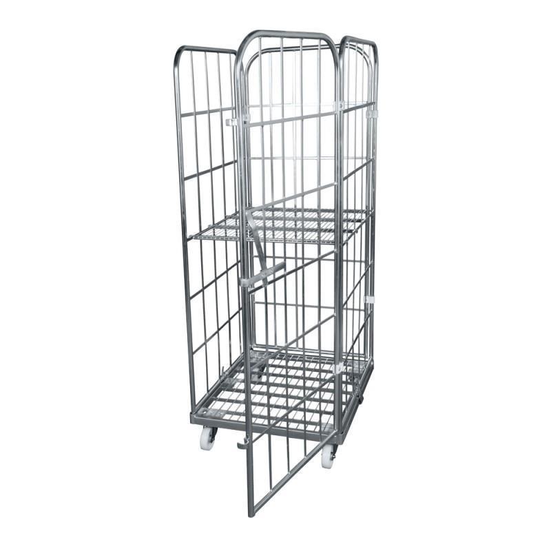 Mesh container trolley for moves