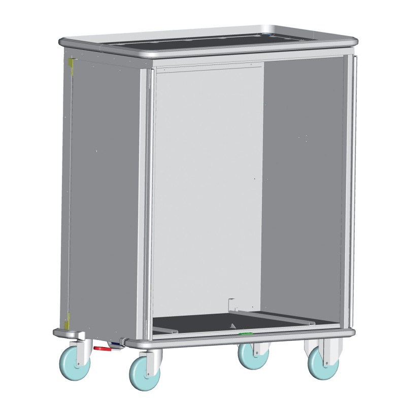 Taxi container aluminum trolley for 1 tray/container holder