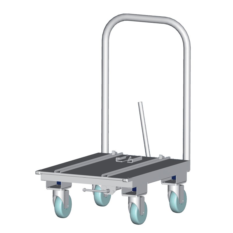 Transport cart suitable for 1 tray/box carrier - 1 section