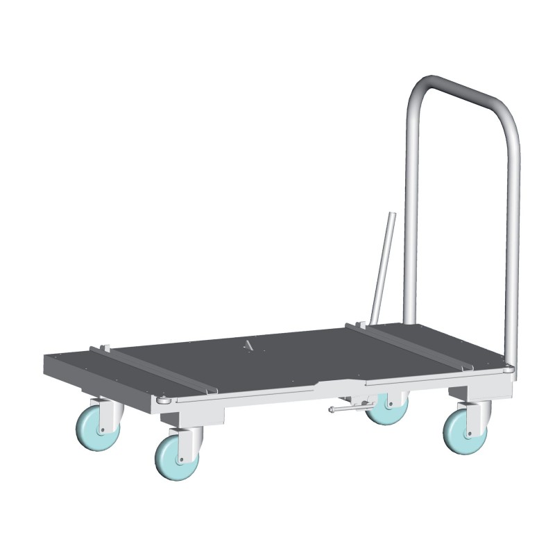 Transport cart suitable for 1 tray/box carrier - 2-3 sections