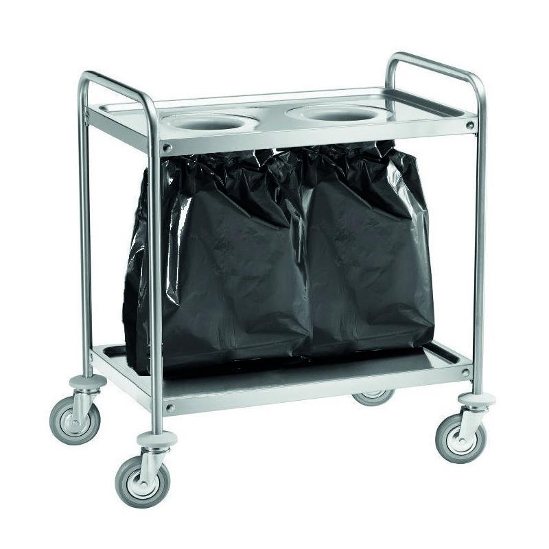 Inox kolica za odvoz smeća - za dvije vreće
