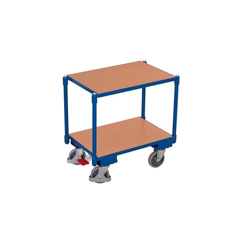 Euro box trolley with 2 shelves and brake pedal