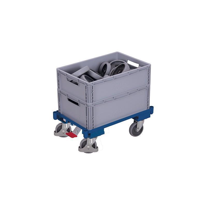 Euro box trolley with handle and brake pedal