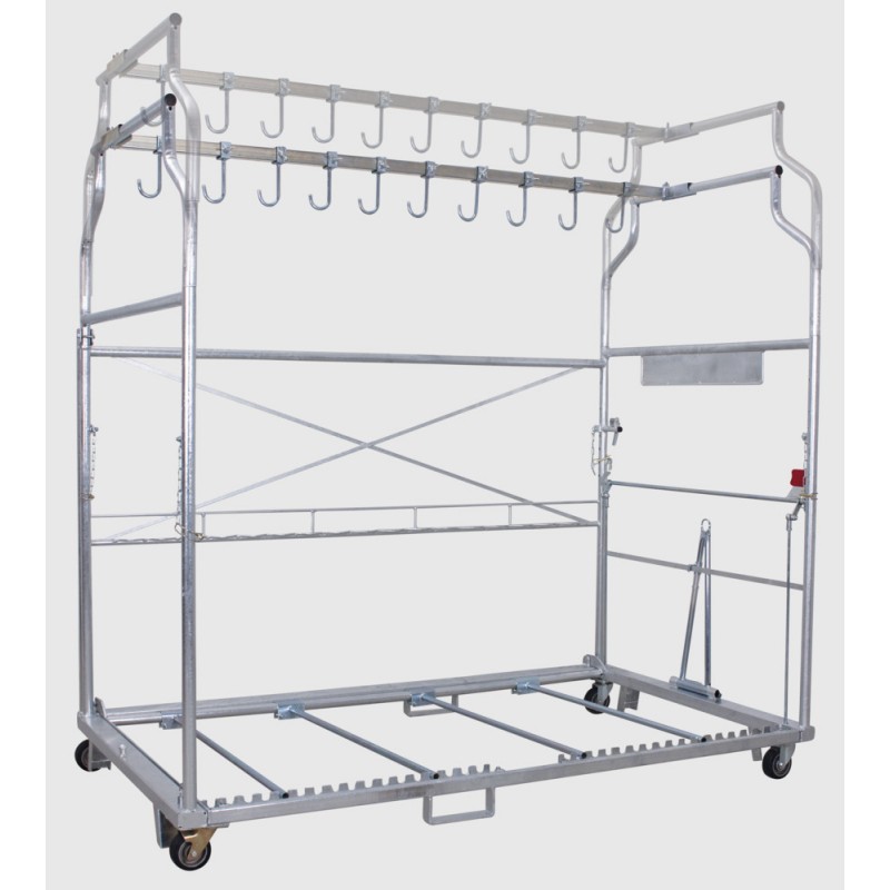 Cart for storage and transport of wheels: galvanized