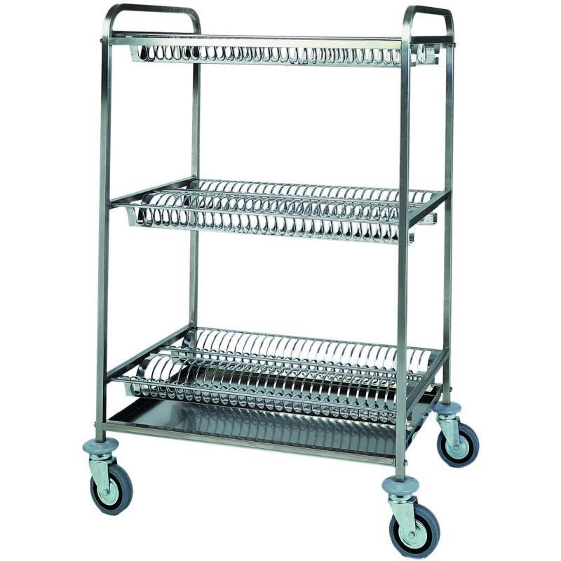 Cart for draining plates and glasses