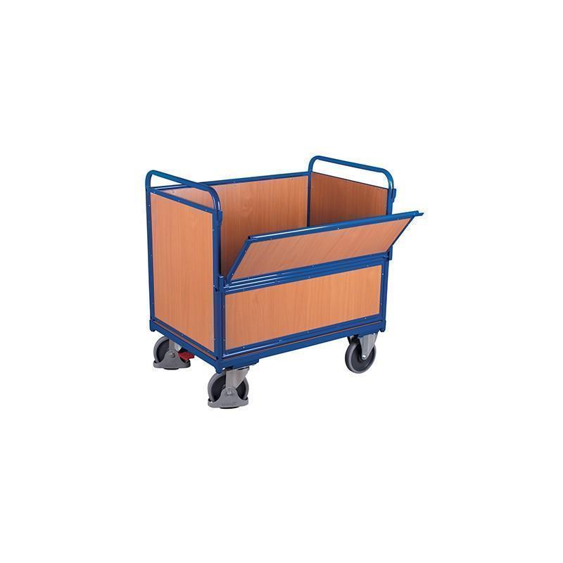 Container cart with wooden MDF sides