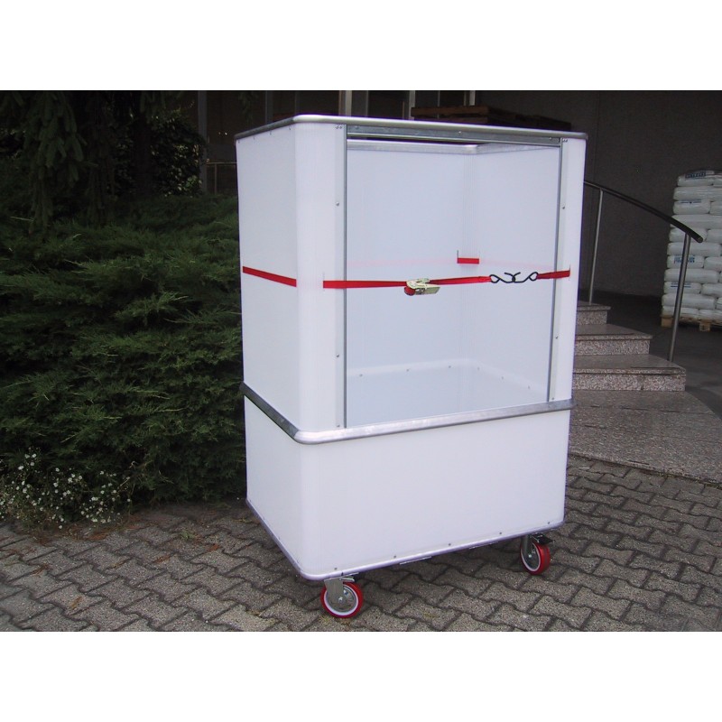 Plastic box cart for moving laundry inside laundries