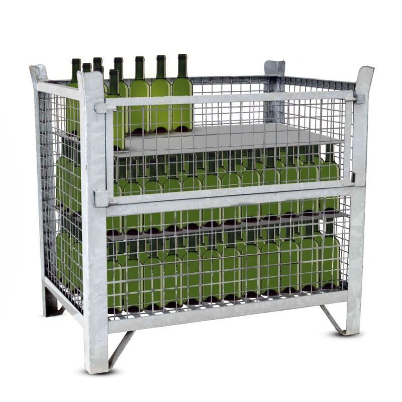 Wire Mesh Container, Suitable for Bottles (1500 kg)
