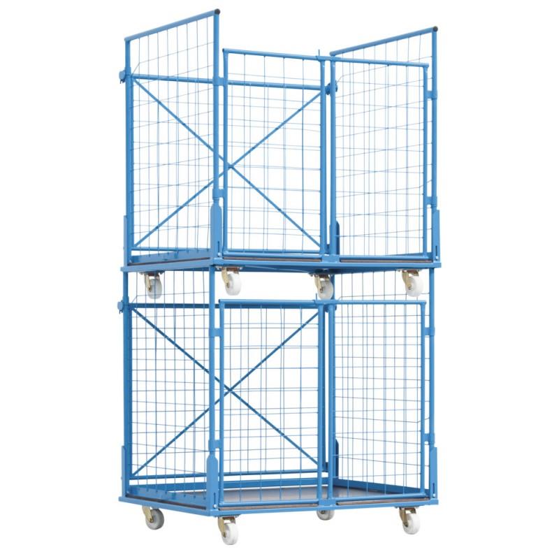 Mesh container with wheels: front door