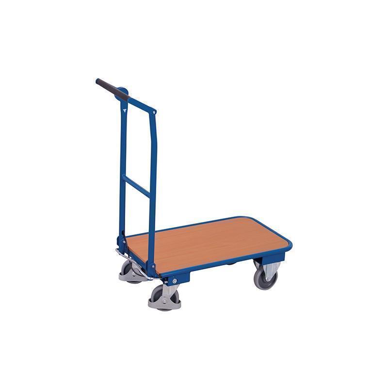 Foldable trolley with manual automatic brake